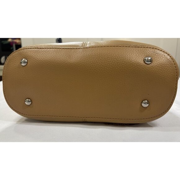 Tignanello Mini Dome Satchel Tan Genuine Leather Top Handle Bag - Picture 7 of 16